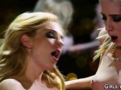 blonde lesbian rims ass with fingering and oral in high definition