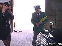 8 Submissive Japanese Slut Eating Cum in a Car vs Public Deepthroat.