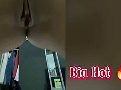 Bia hot masturbates intensely until dripping her honey