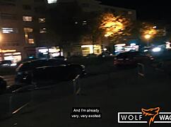 Feisty tattooed german milf gets cum in mouth from sports student in outdoor pov