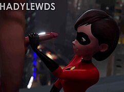 Helen parr delivers rooftop handjob in this animated scene!