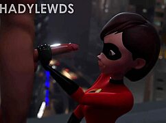Helen parr delivers rooftop handjob in this animated scene!
