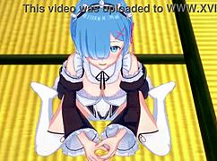loving rem gives you a guided handjob in romantic atmosphere - re zero