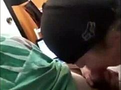 Good friend worships my cock with deepthroat and cum swallowing