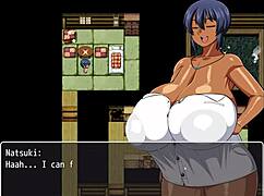 hey, check this tanned girl natsuki in hentai game ep 2, pervy carpenter can't resist massaging those huge boobs