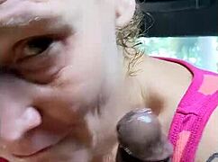 Fl Sw Couple Gets Naughty with Public Blowjob in Car