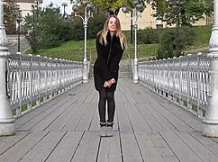 Housewife Hot Brunette Masturbates With Chocolate!