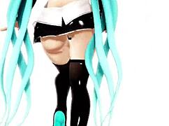 Nude 3D Anime Girl Masturbates Sexily