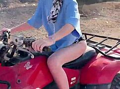 Teen gets bent over for public blowjob after quad bike date