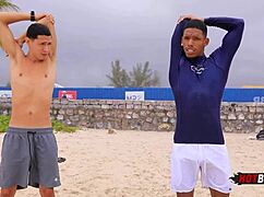 Fucking the naughty surfer's ass in POV.