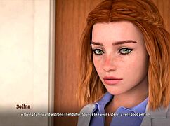 Redhead Selina in 3D anime hentai game route with big ass and tit focus