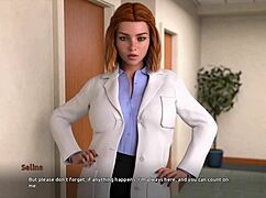 Redhead Selina in 3D anime hentai game route with big ass and tit focus