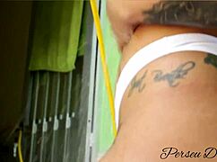 My Neighbor Bathing in Backyard Strips Top Bikini, I Couldn't Resist Her Wet Body in Wild Bang