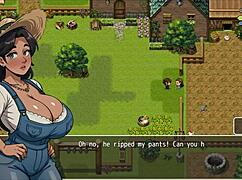 Lost Lagoon harem game ep 5, sexy farmer shows pussy outside! 😍