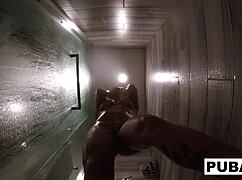 Sexy milf jezebelle bond casually films herself masturbating in the bath, showing big tits and ass.