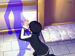 Kirito getting a hot blowjob with cumshot in mouth, loving this Sword Art Online yaoi action