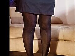 just peeing in shiny pantyhose for fun