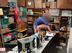 delicious teen enjoys office fun with small tits