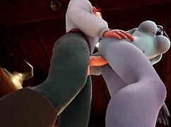 Elf fucks night elf blindfolded in kitchen parody