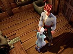 Elf fucks night elf blindfolded in kitchen parody