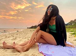 Sexy Beauty Girl Chases Sunsets with Beach Vibes and Joyful Moments
