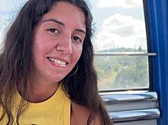 I watch beauty suck cock on a ferris wheel in an amusement park