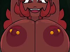 The zoologist engages in detailed masturbation with the huge tits, leading to a cumshot in this furry anime hentai scene.