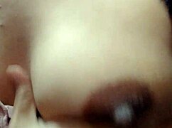 latina touching herself in grandmother's living room