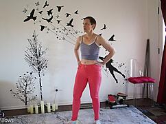 in this yoga lesson, the instructor guides the student through poses focusing on flexibility