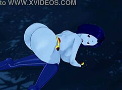 Raven with big thighs gives joi and facial in dark forest. teen titans gets wild outdoors.