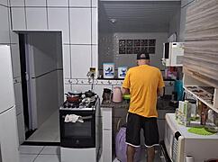 my friend left for work and left me with his wife i pulled my dick out next to her 😏