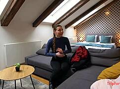 Intense Creampie in Bent-Over European Girl's Big Ass POV