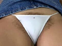 I strip in erotic lingerie, flaunting hairy beaver and panties for voyeur mother-in-law homemade taboo