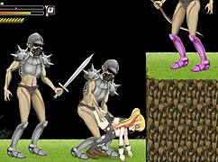 Cute Blonde Hentai Girl BANGING Soldiers in Battle Game