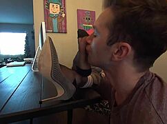 yo, this lucky christmas elf is obsessed with mrs claus' soft soles