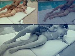 i lick her big tits while she rides me cowgirl on the rooftop, spanking her rough