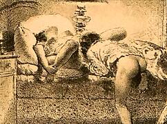 vintage erotic illustration from retro comic