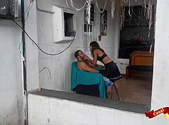 Skinny Thai slut babysitter gives anal after shaving