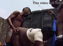 Asian Prostitute Bent Over For Black Cumshot Outside