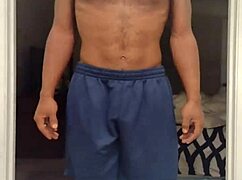 Workout turns steamy with homemade fun in sexy stockings