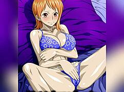 Nami teases with French jerk-off guidance