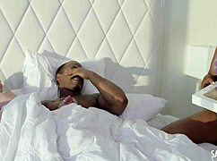 sara jay dives into muff with deepthroat and fingering in threesome