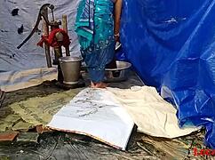 Desi Village Wife Teabag Fucked Outdoors by Ranch Webcam