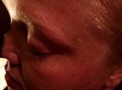 chubby redhead sucks a big black cock bbc and gets her face painted