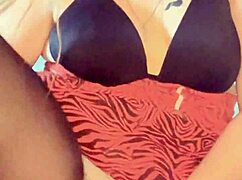 Hot blonde goddess dominates with seductive dance in crotchless panties. Her moves control every desire.