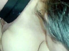 Huge tits girlfriend receives public cumshot