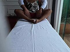 Hidden camera catches real tantric massage in female clinic with intense action