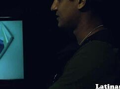 the latina immigrant is bent over, sucking the us officer's cock in this casting scene