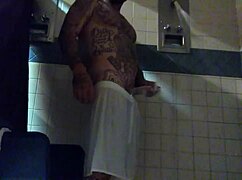 stroking this big tattd up white dick in the shower, feeling so horny and amateur.
