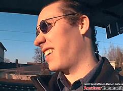 Fisting hot milf picked up at train station for public blowjob.